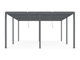TOUGHOUT Manual Louvre Roof Aluminium Pergola 6m x 4m - Charcoal Grey